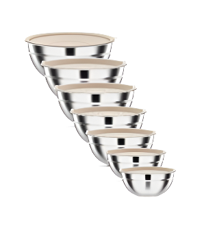 Stainless steel mixing bowls set of 7pcs with lid