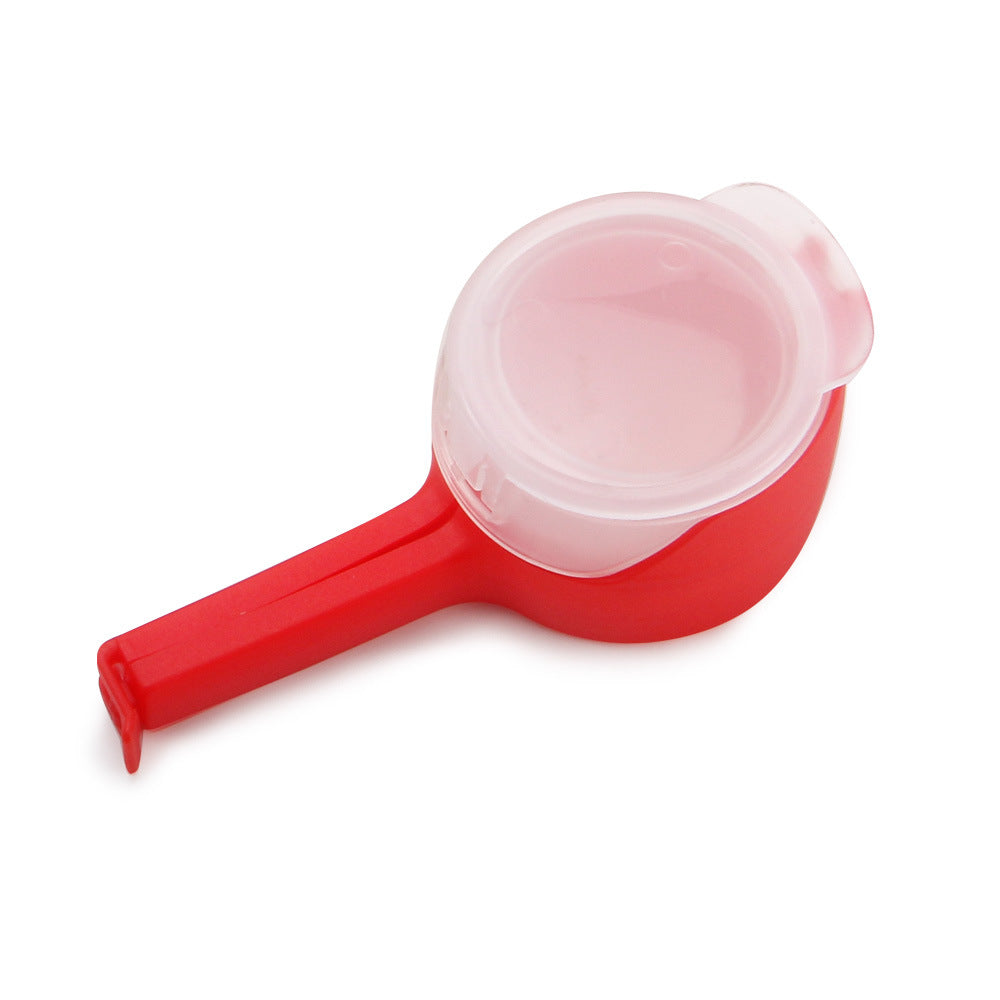 Plastic bag clip with lid