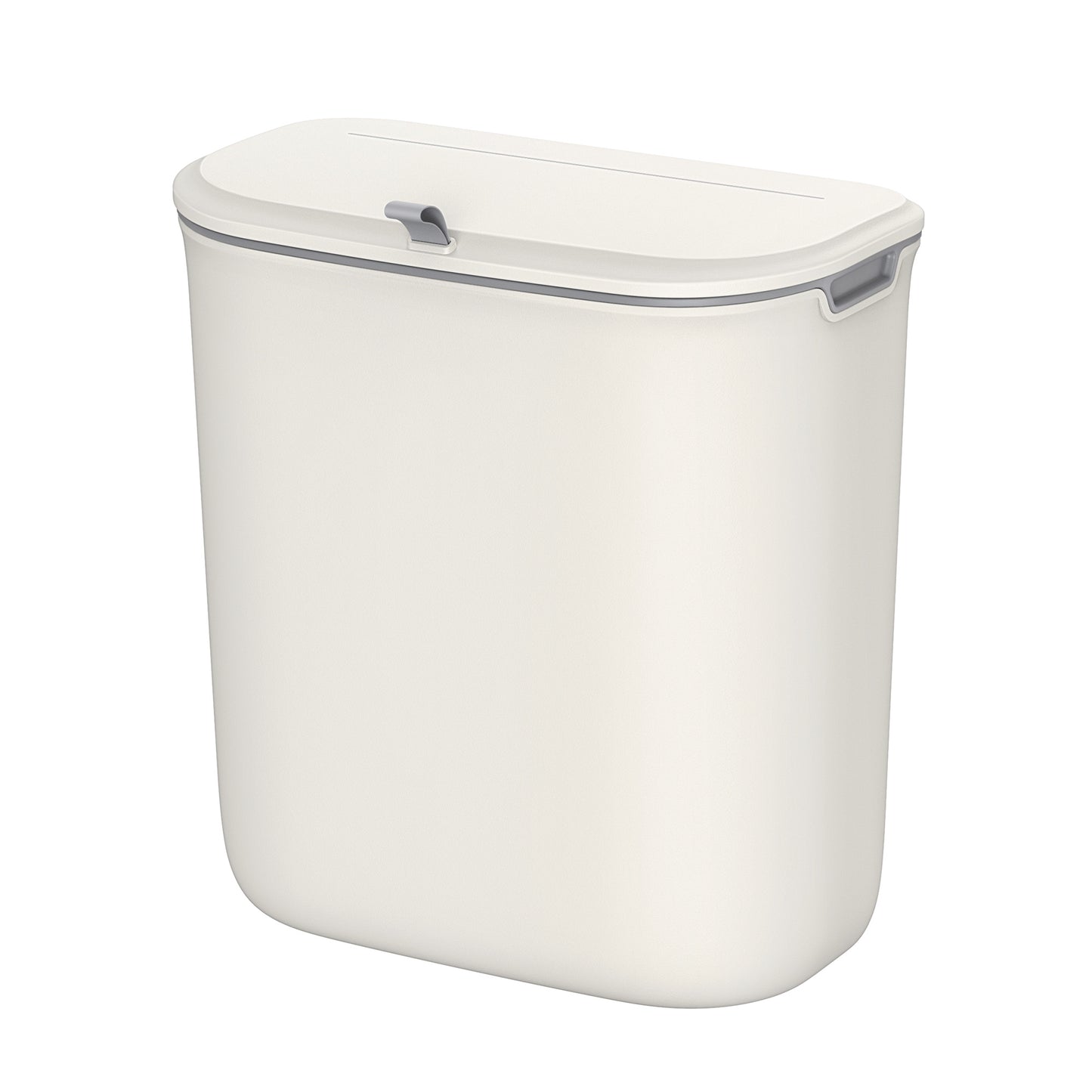 Plastic hanging trash can with lid for kitchen cabinet door 9L