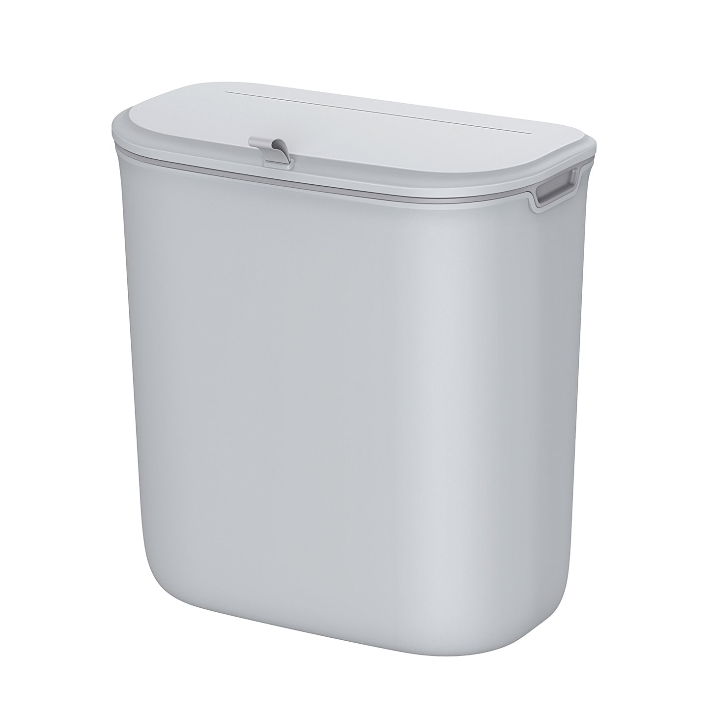 Plastic hanging trash can with lid for kitchen cabinet door 9L