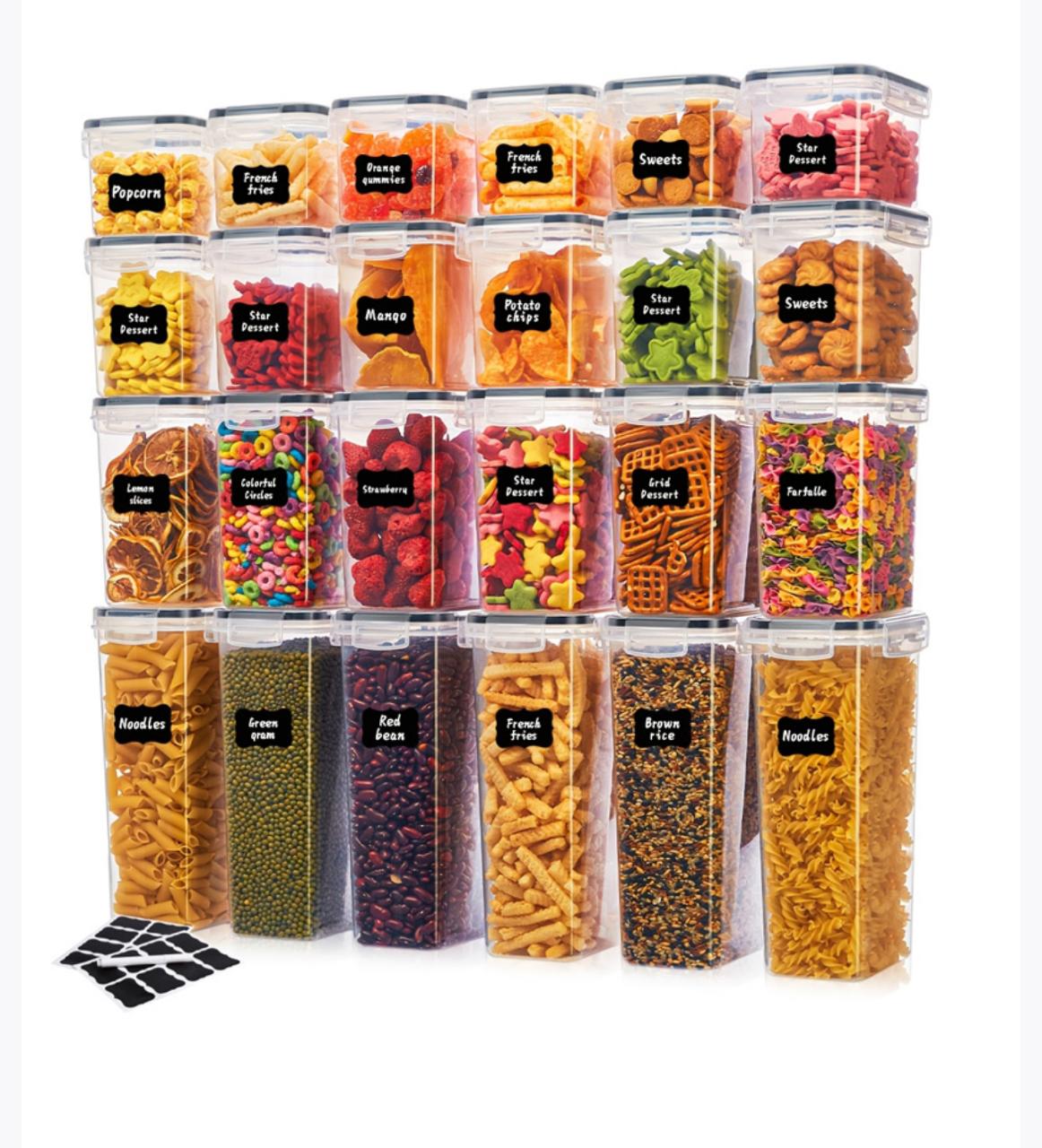 Plastic kitchen storage set of 24pcs BPA free