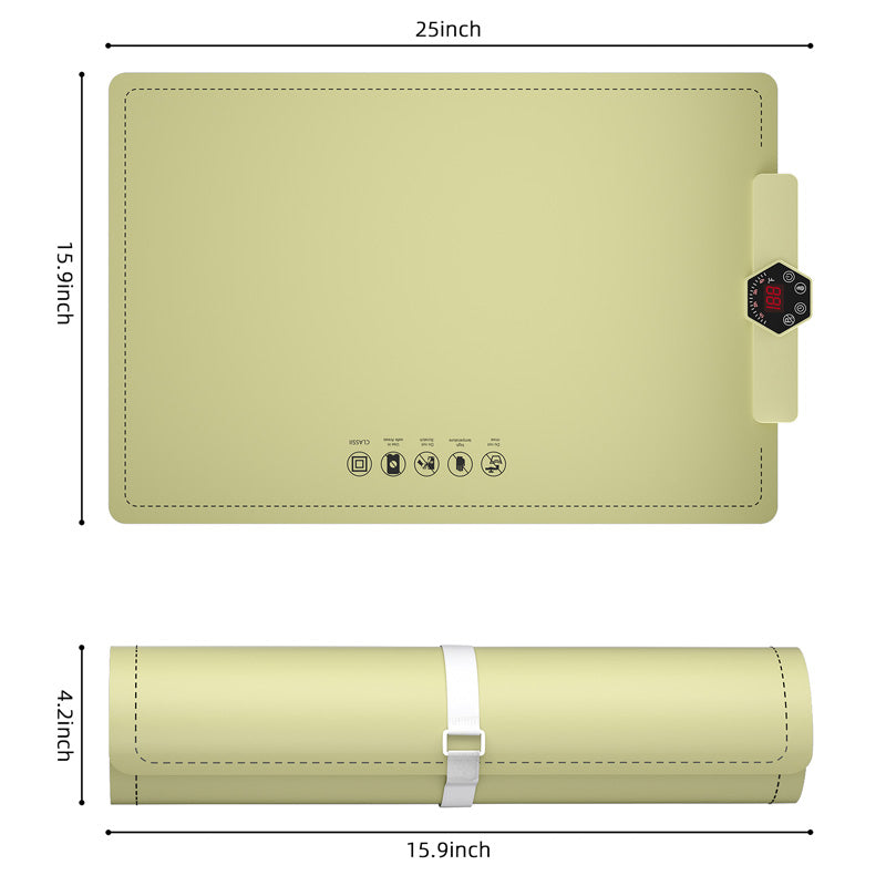 Foldable silicone electric warming mat for food