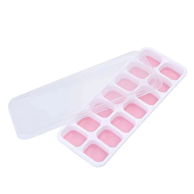 Ice cube silicone tray with removable lid