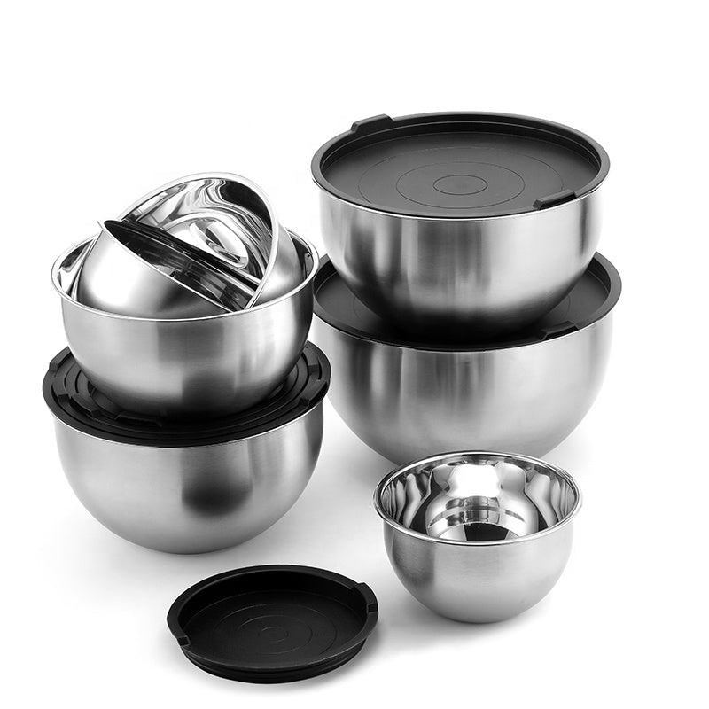 Stainless steel mixing bowls set of 7pcs with lid