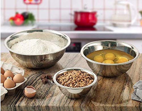 Stainless steel mixing bowls set of 7pcs with lid