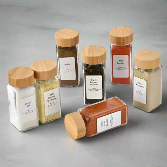 Spice jar organizers wood lid 120ml
