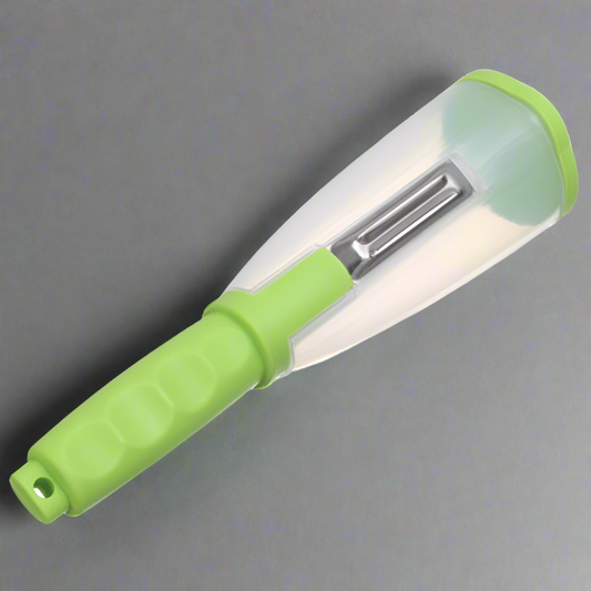 Vegetable peeler with container