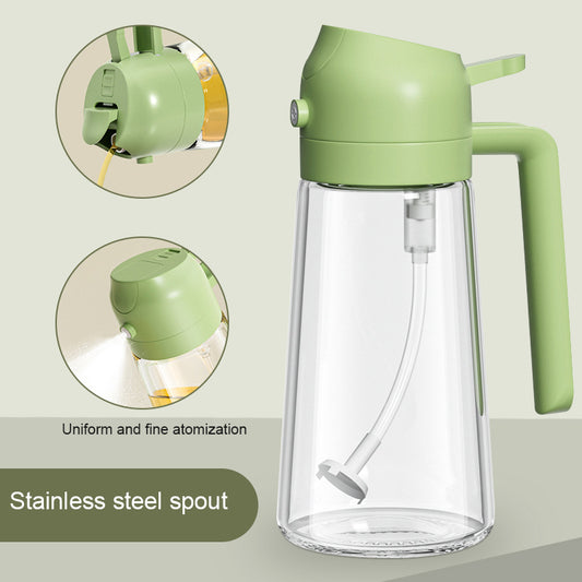 Multifunctional 2 in 1 kitchen oil glass dispenser and spray bottle