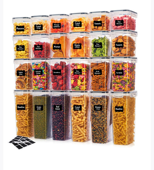 Plastic kitchen storage set of 24pcs BPA free