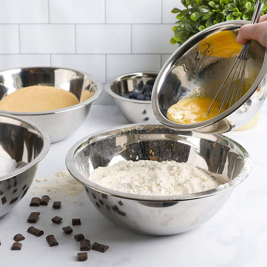 Stainless steel mixing bowls set of 7pcs with lid