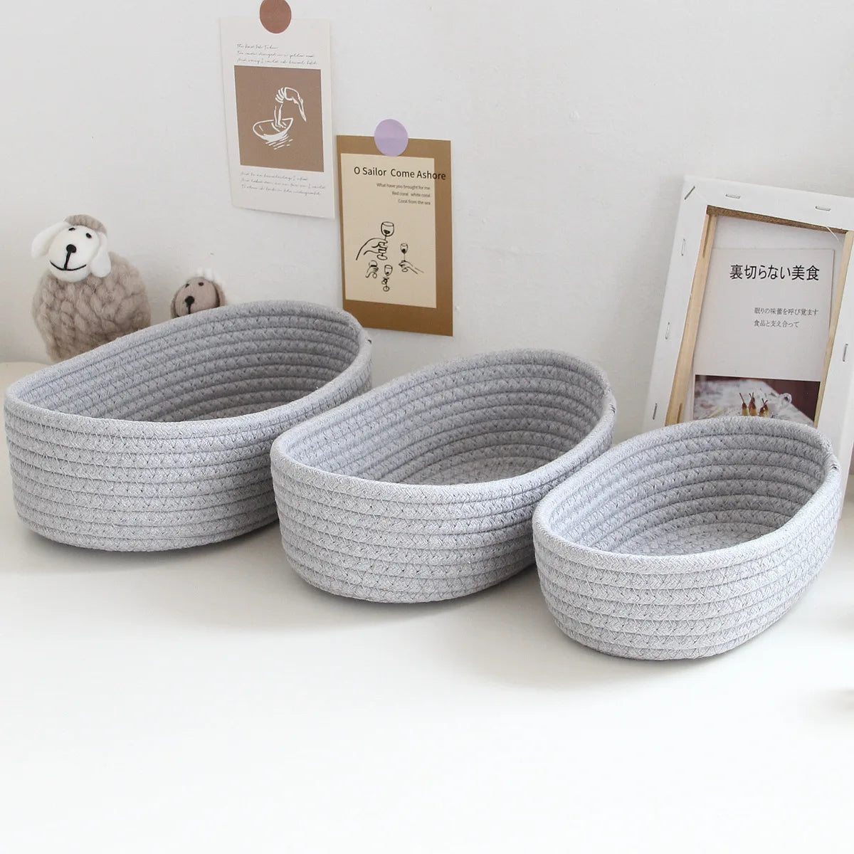 Woven Oval Storage Baskets